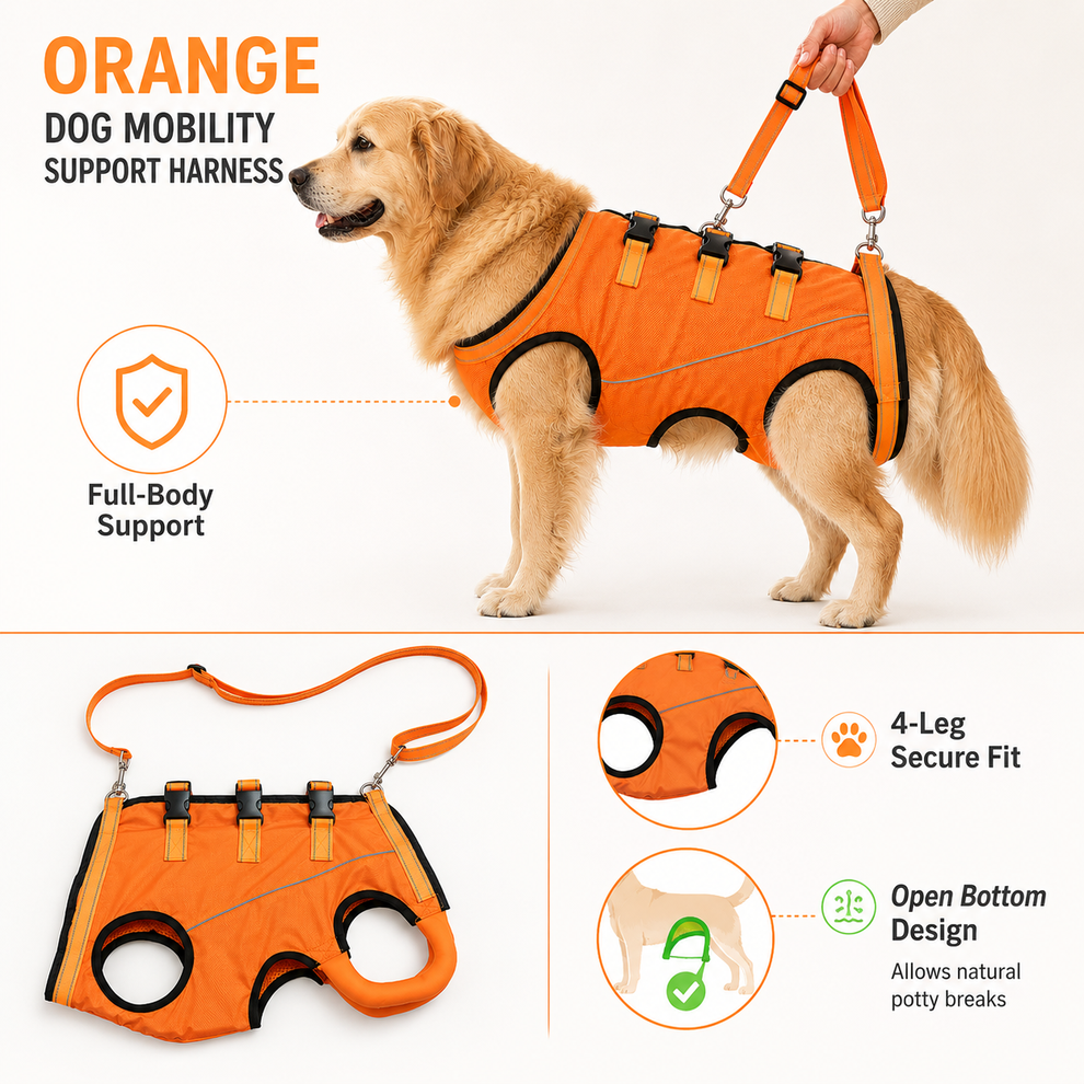 Paws in Awe Full-Body Dog Mobility Support Harness for Stairs & Car Rides - Lift Assist Vest for Senior Dogs with Weak Hind Legs image 3