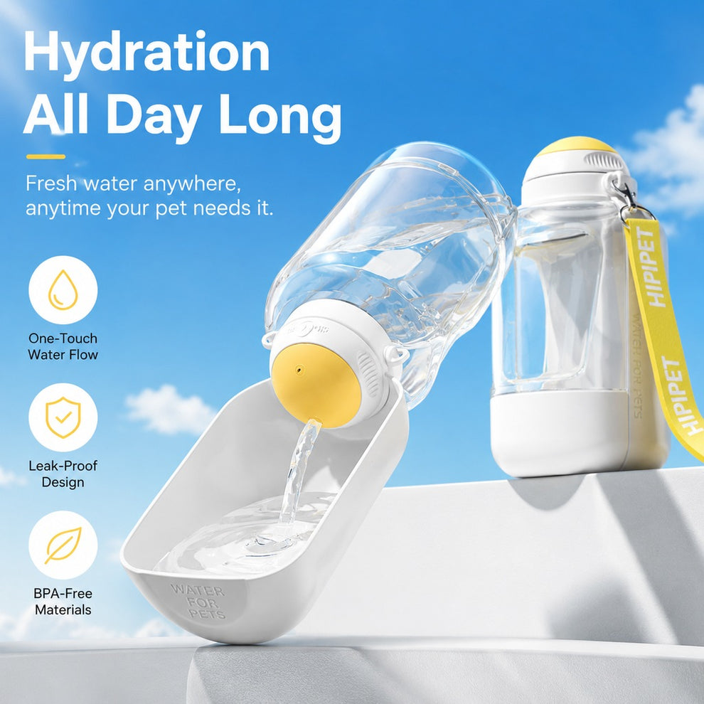 Paws in Awe 2-in-1 Portable Dog Water Bottle with Food Container – Large Capacity Pet Travel Water Fountain, Perfect for Walks, Camping, and Road Trips image 6