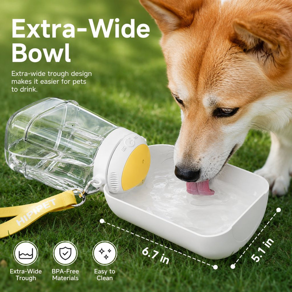 Paws in Awe 2-in-1 Portable Dog Water Bottle with Food Container – Large Capacity Pet Travel Water Fountain, Perfect for Walks, Camping, and Road Trips image 2