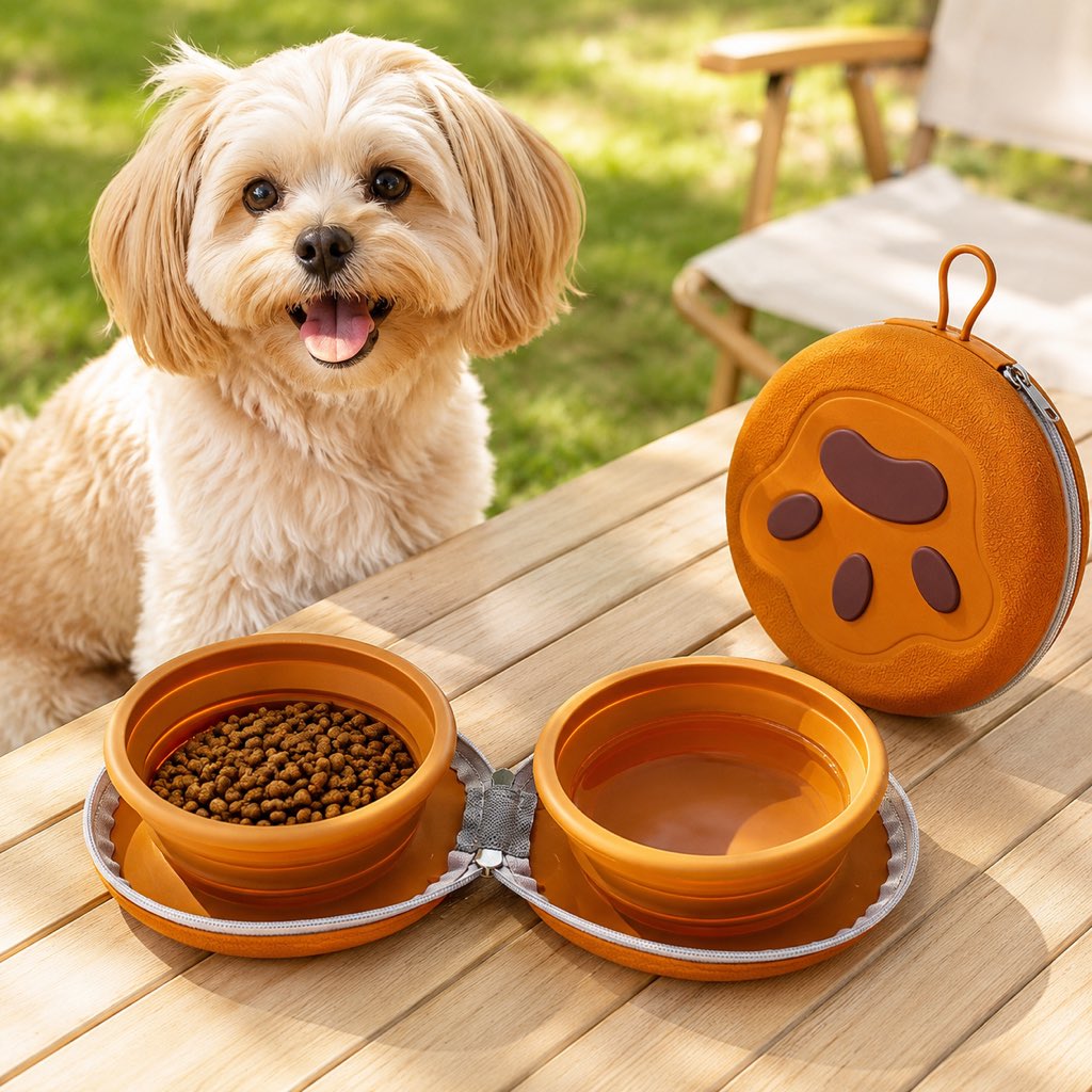 2 in 1 collapsible pet travel bowl main