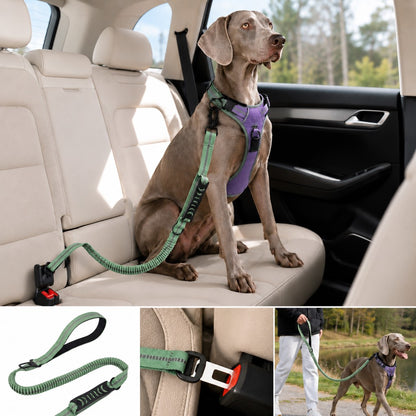 Paws in Awe Reflective Dog Car Seat Belt Leash for Backseat Travel & Daily Walks - Shock-Absorbing Bungee Tether to Help Reduce Pulling & Driver Distraction image 11