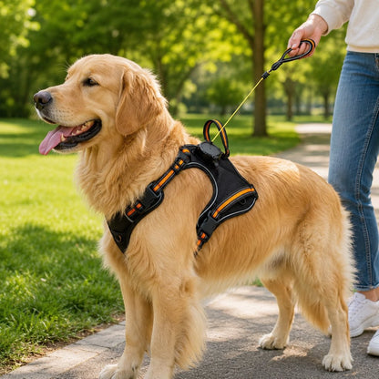 Paws in Awe 2-in-1 Reflective Dog Harness with Built-In Retractable Leash for Daily Walks - Close Control for Pulling Dogs image 1