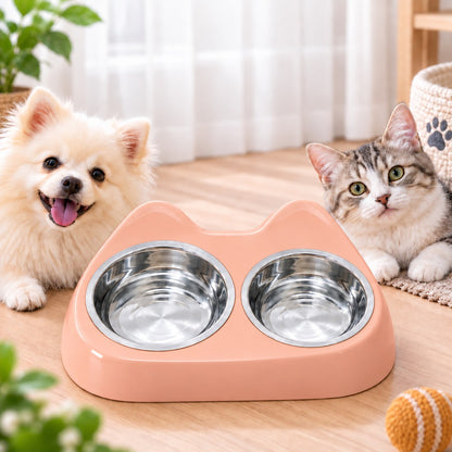 Paws in Awe 2-in-1 Cat Ear Pet Bowl for Cats and Small Dogs - Slow Feeder or Double Stainless Steel Bowls for Slower, Cleaner Mealtimes image 10
