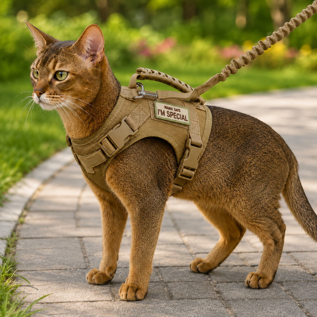 Paws in Awe Tactical Cat Harness with Leash for Outdoor Walks, Adjustable Escape-Resistant Vest for Cats image 13