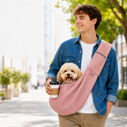 Paws in Awe Crossbody Pet Sling Carrier for Small Dogs & Cats - Breathable Hands-Free Travel Bag for Walks, Errands & Vet Visits image 11