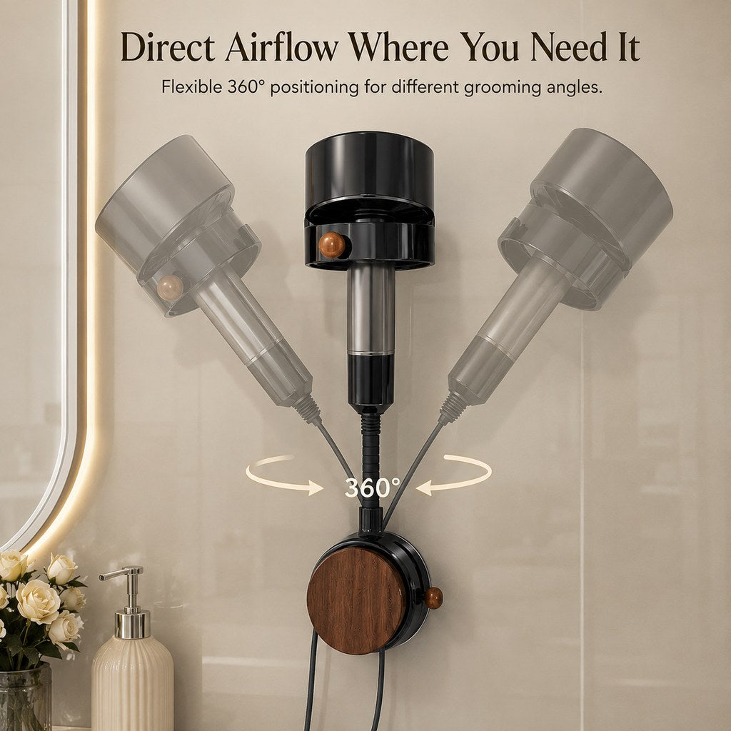 360 degree flexible arm pet hair dryer holder