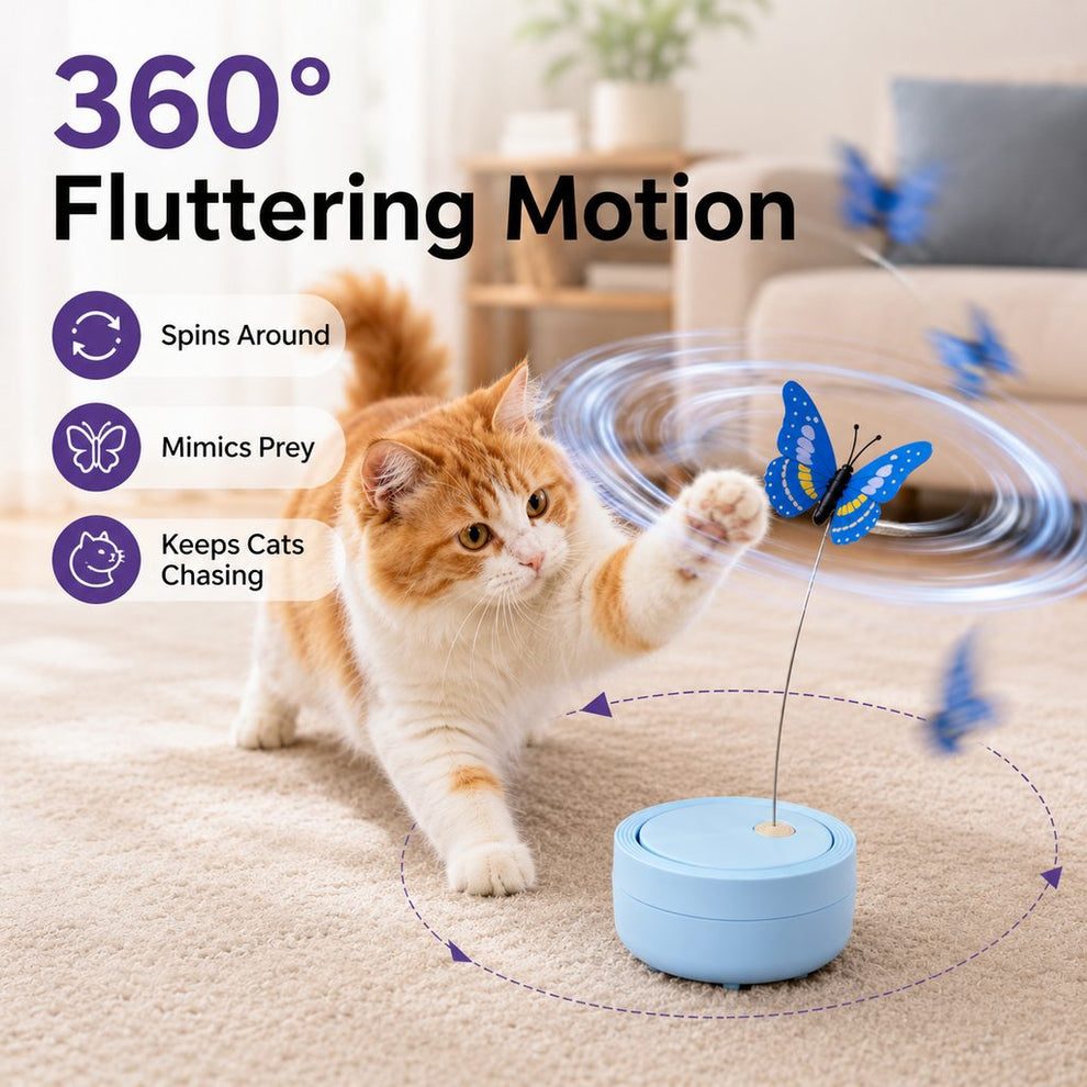 360 degree fluttering motion cat toy