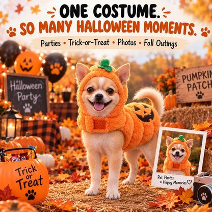 3D pumpkin dog costume for Halloween parties and photos