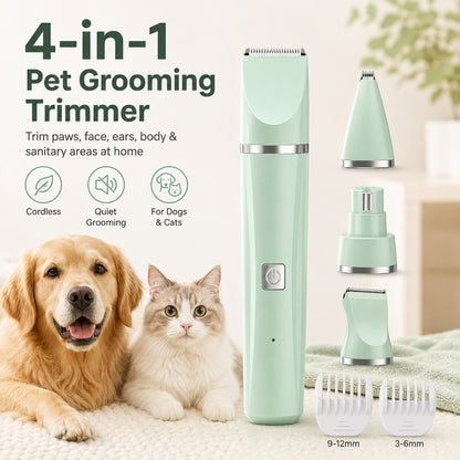 Paws in Awe 4-in-1 Cordless Pet Grooming Trimmer for Dogs & Cats - At-Home Paw, Face & Body Hair Touch-Ups for Nervous Pets image 2