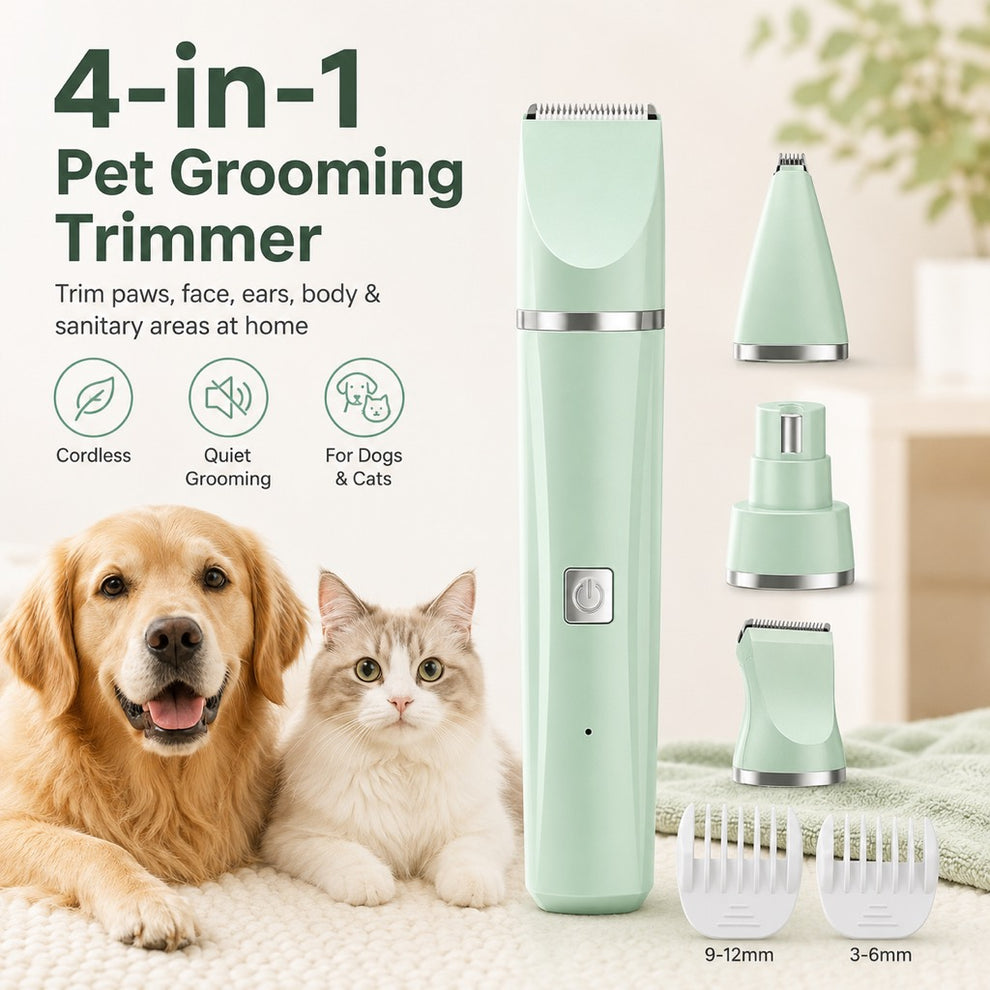 Paws in Awe 4-in-1 Cordless Pet Grooming Trimmer for Dogs & Cats - At-Home Paw, Face & Body Hair Touch-Ups for Nervous Pets image 2
