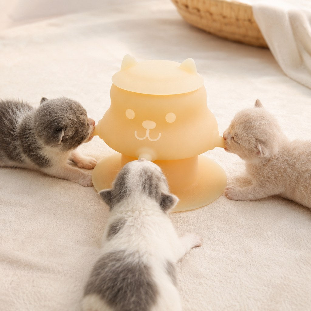 4-nipple silicone nursing feeder for kittens and puppies main image