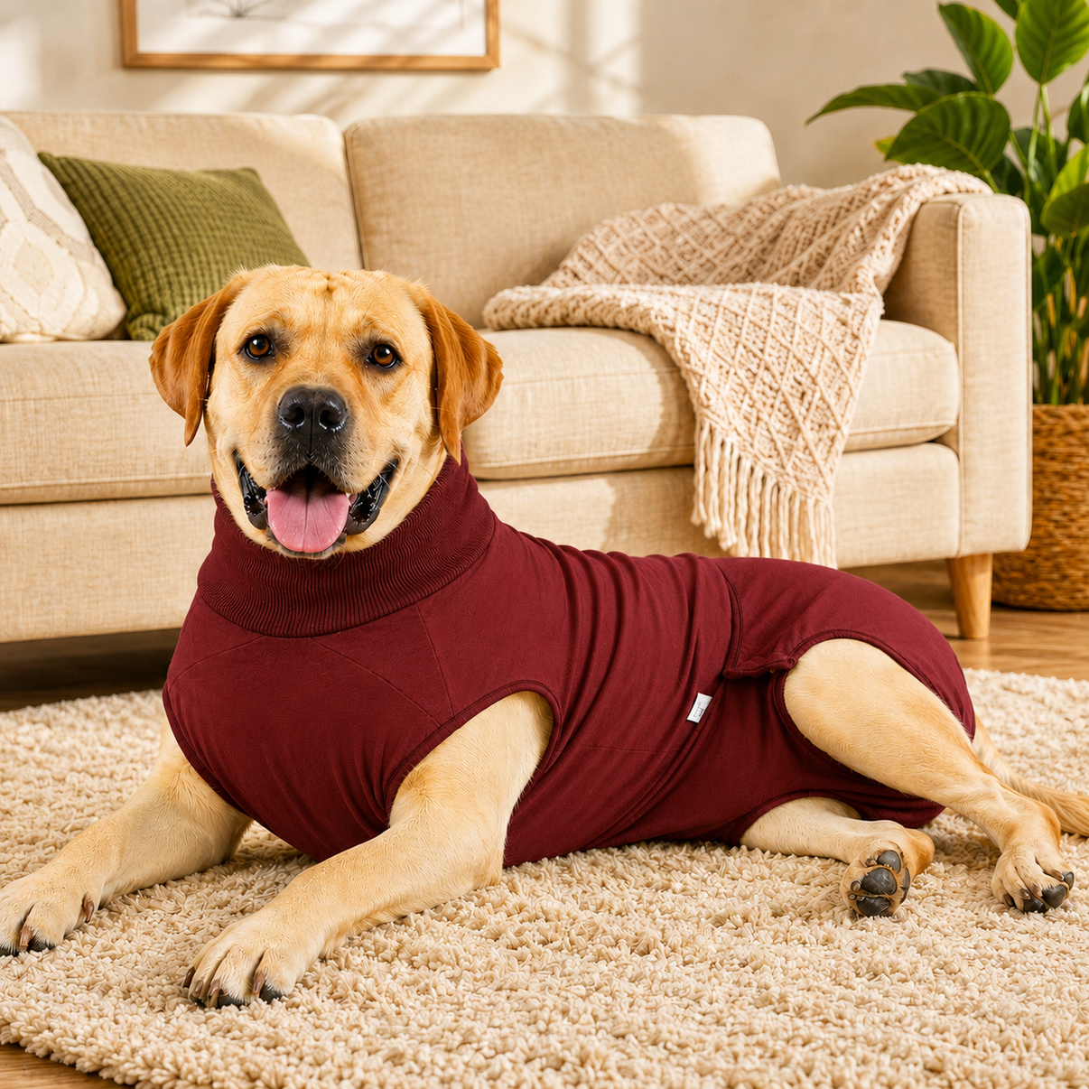 Paws in Awe Dog Recovery Suit with Pad Layer for Post-Surgery, Heat Cycles & Licking Protection image 11