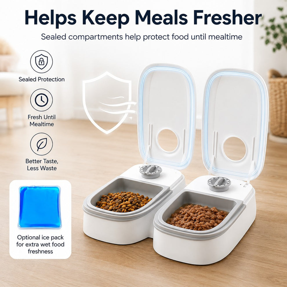 Paws in Awe 48-Hour Timed Pet Feeder for Cats & Small Dogs - Scheduled Meals for Workdays, Short Trips & Busy Pet Parents image 3