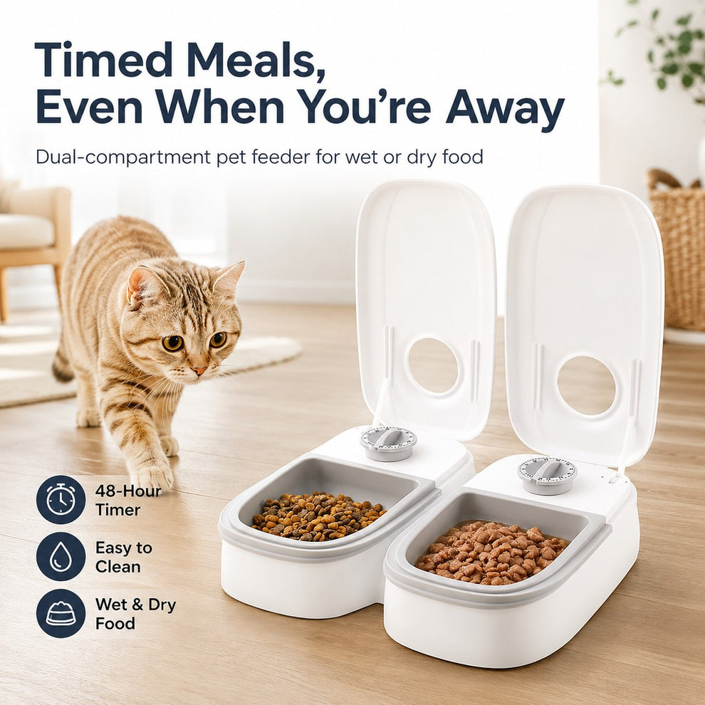 Paws in Awe 48-Hour Timed Pet Feeder for Cats & Small Dogs - Scheduled Meals for Workdays, Short Trips & Busy Pet Parents image 6