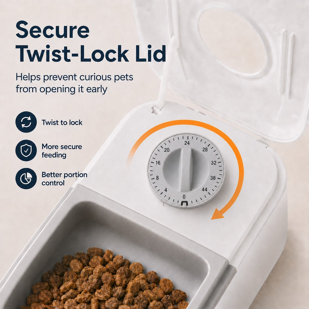 Paws in Awe 48-Hour Timed Pet Feeder for Cats & Small Dogs - Scheduled Meals for Workdays, Short Trips & Busy Pet Parents image 2