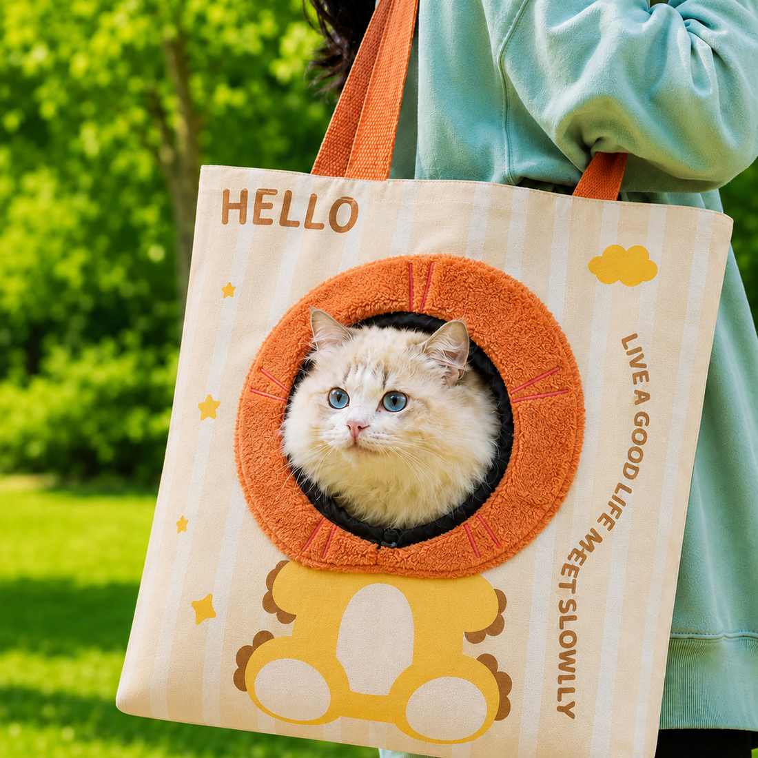 Paws in Awe Portable Small Pet Travel Tote Bag for Daily Outings - Lightweight Peek-Out Carrier for Cats & Puppies Under 6.6 lb image 11