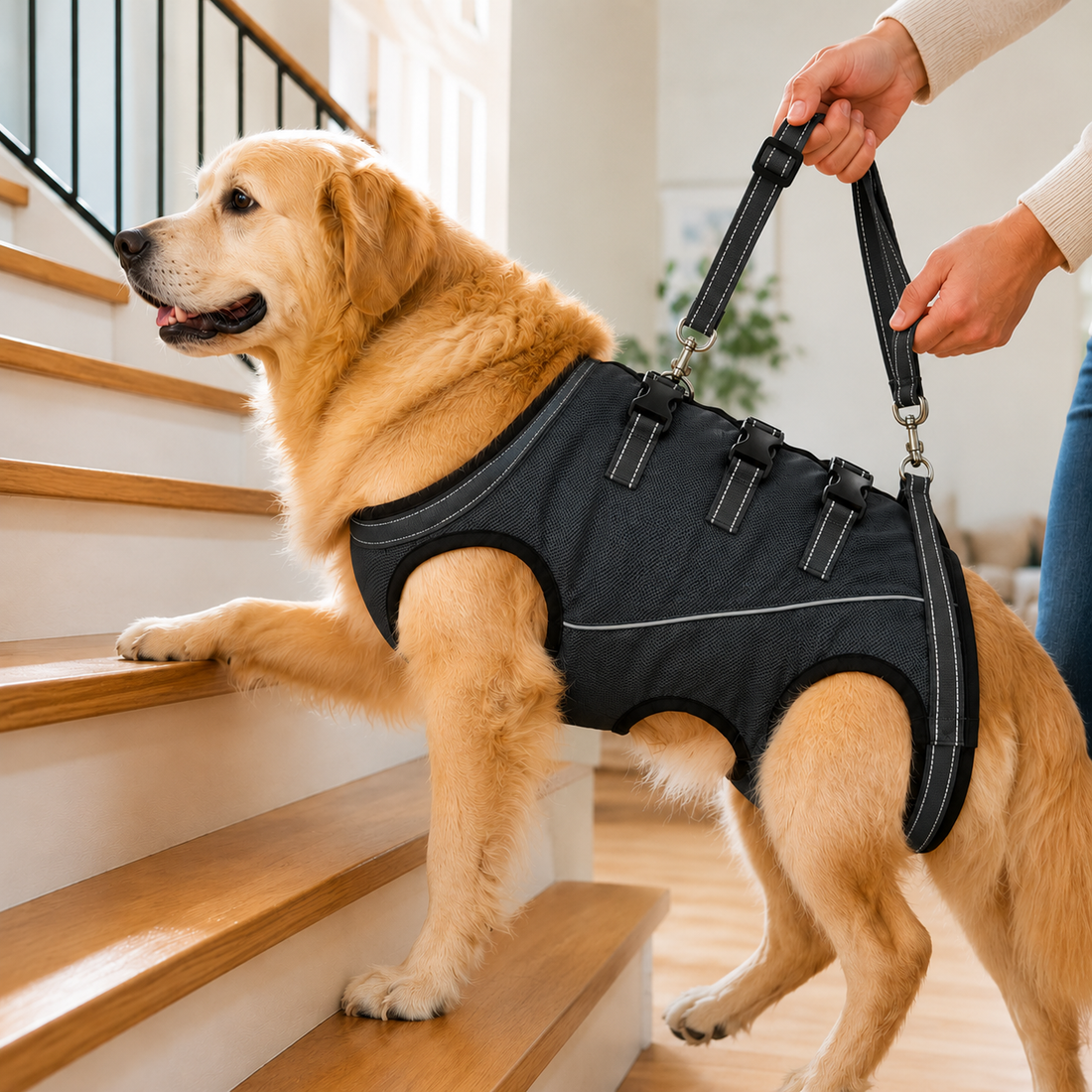 Paws in Awe Full-Body Dog Mobility Support Harness for Stairs & Car Rides - Lift Assist Vest for Senior Dogs with Weak Hind Legs image 9