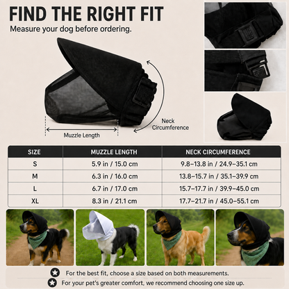 Paws in Awe Breathable Anti-Scavenging Dog Muzzle for Walks - Mesh Hood Helps Block Food Scraps & Trash image 7