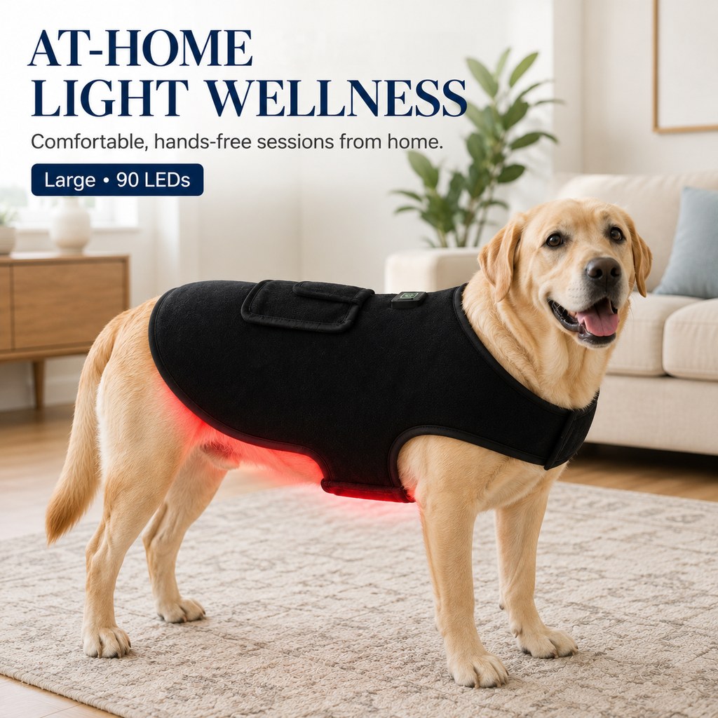 660nm and 850nm LED panel on pet light wellness wrap