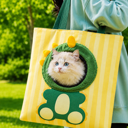 Paws in Awe Portable Small Pet Travel Tote Bag for Daily Outings - Lightweight Peek-Out Carrier for Cats & Puppies Under 6.6 lb image 1