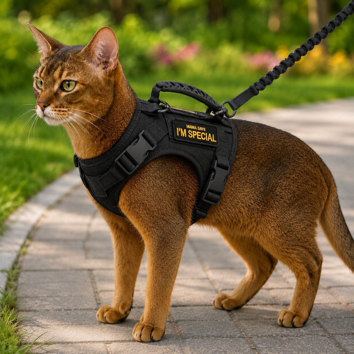 Paws in Awe Tactical Cat Harness with Leash for Outdoor Walks, Adjustable Escape-Resistant Vest for Cats image 12