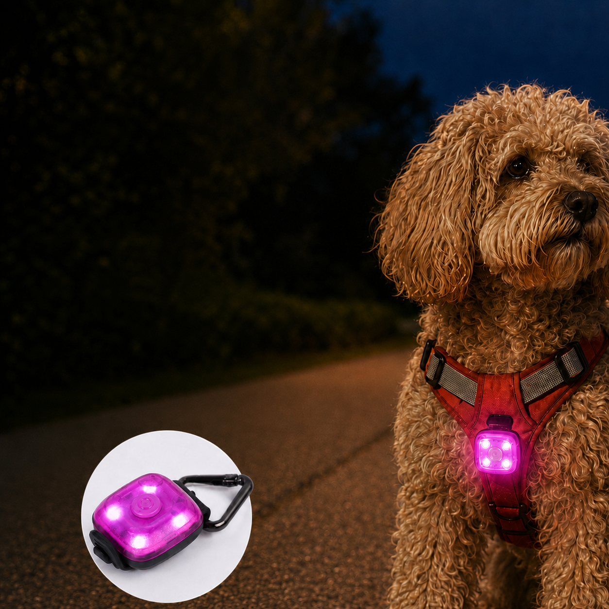 Paws in Awe Clip-On Pet Safety Light for Night Walks - Helps Dogs & Cats Stay Visible After Dark image 16