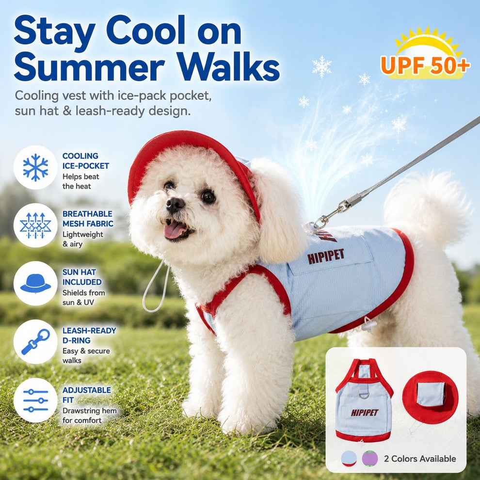 Paws in Awe Dog Cooling Vest and Sun Hat Set – Keep your dog cool and comfortable during hot summer walks. image 2