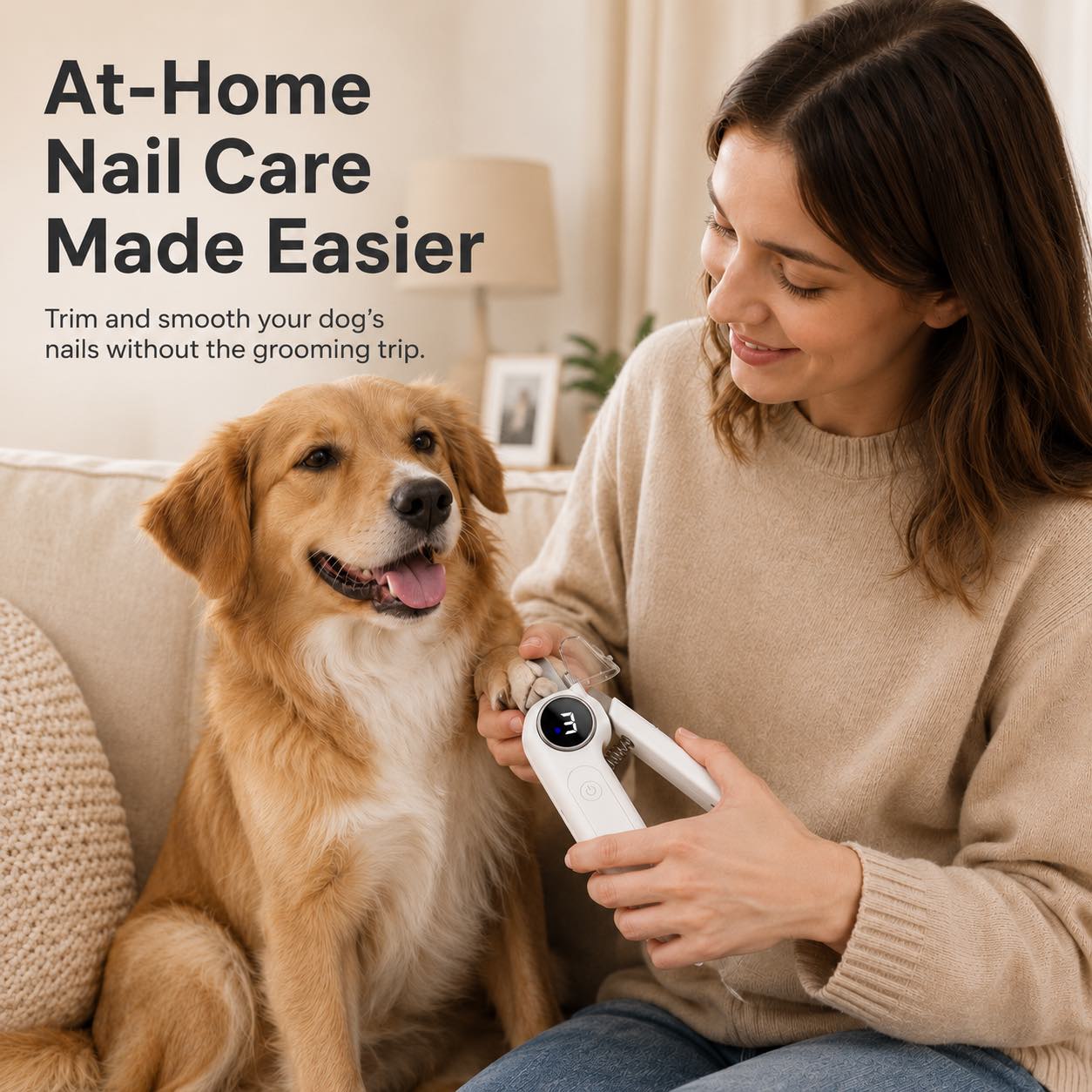 2-in-1 Pet Electric Nail Clipper & Grinder with LED Light