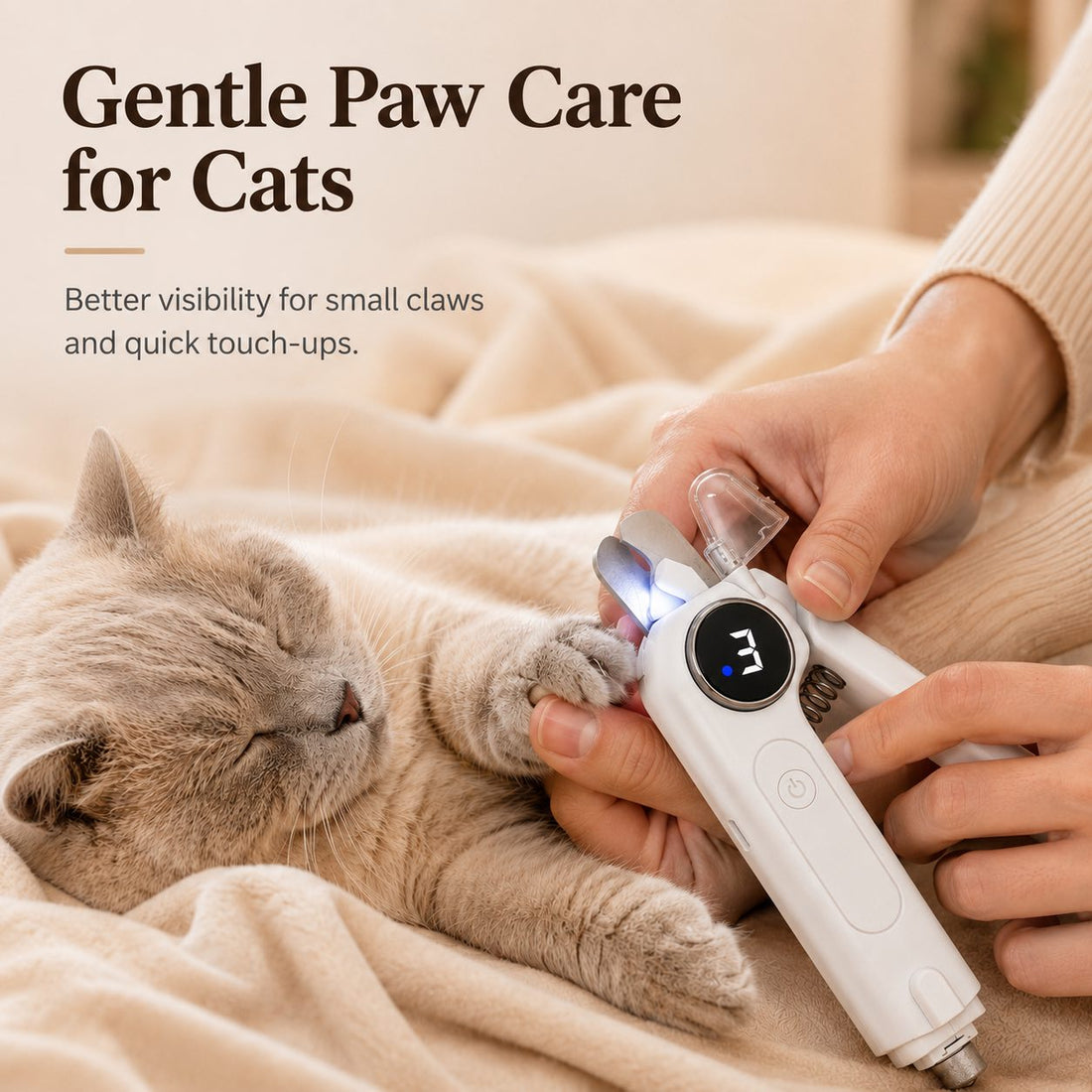 Paws in Awe 2-in-1 Pet Electric Nail Clipper & Grinder with LED Light