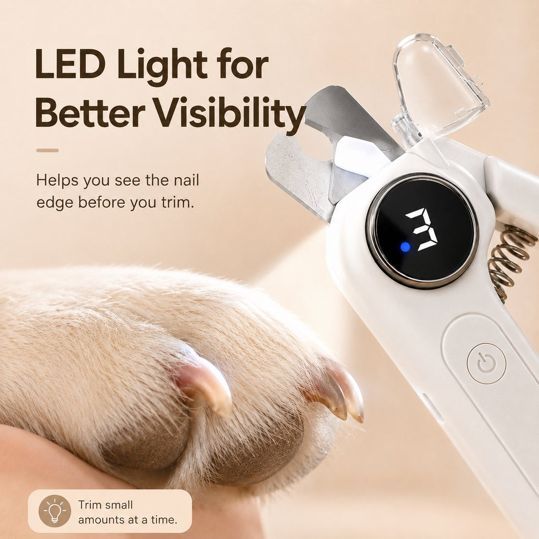 Paws in Awe 2-in-1 Pet Electric Nail Clipper & Grinder with LED Light