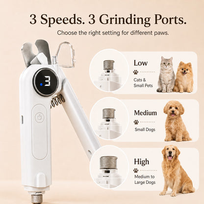 2-in-1 Pet Electric Nail Clipper & Grinder with LED Light