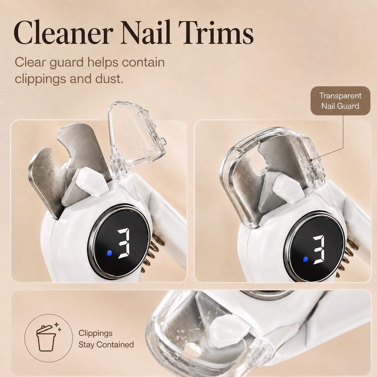 2-in-1 Pet Electric Nail Clipper & Grinder with LED Light
