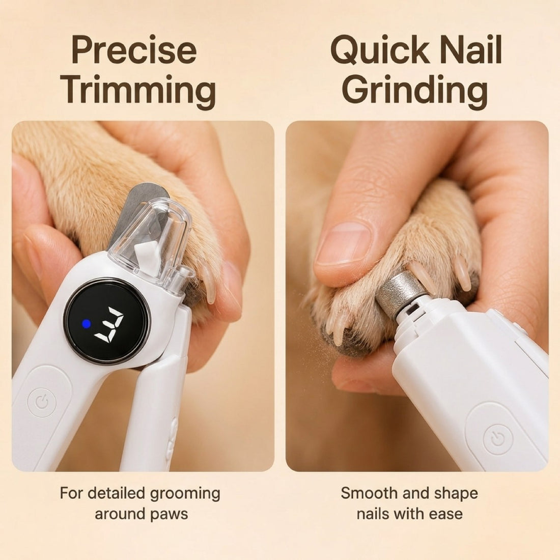 Paws in Awe 2-in-1 Pet Electric Nail Clipper & Grinder with LED Light
