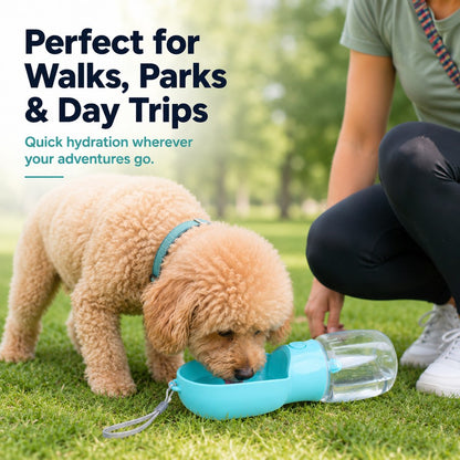Paws in Awe Portable 2-in-1 Pet Water & Food Bottle – Keep Dogs Hydrated & Fed on Walks, Hiking, or Travel image 2