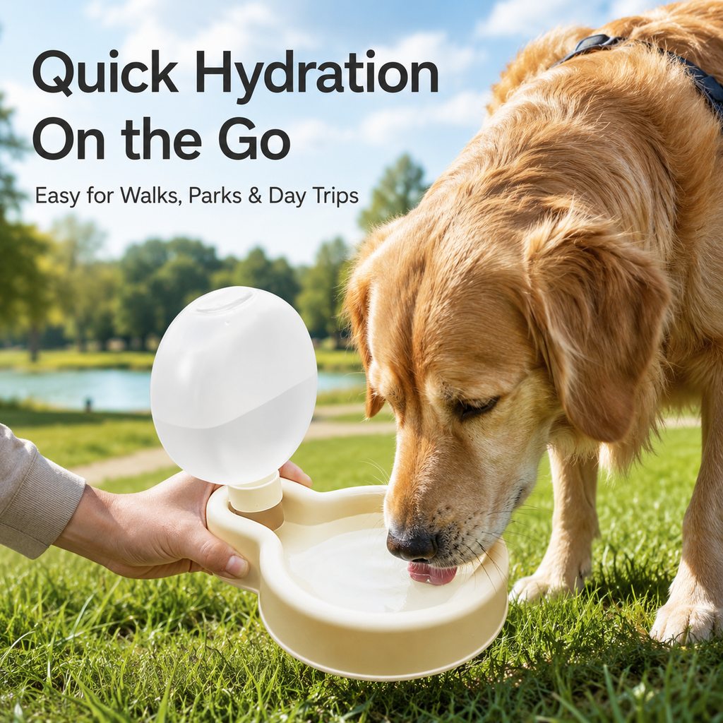 Paws in Awe Portable Pet Water Bottle for Dogs & Cats – 500ml Gravity Water Dispenser Bowl for Camping, Walks & Outdoor Travel image 3