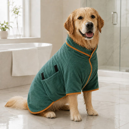 Absorbent microfiber dog drying coat
