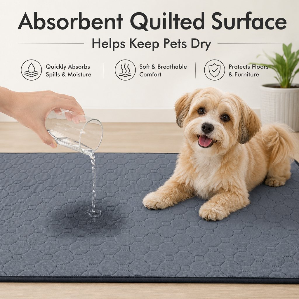 Paws in Awe Reusable Washable Pet Pee Pad for Cats & Dogs - Absorbent Non-Slip Floor Mat for Indoor Potty Training, Playpens & Crates image 4