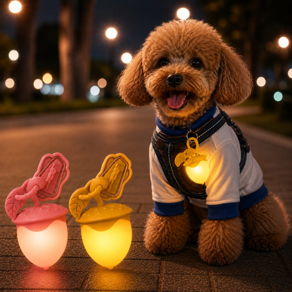 AcornGlow Coral Pink + Honey Yellow rechargeable pet safety light set