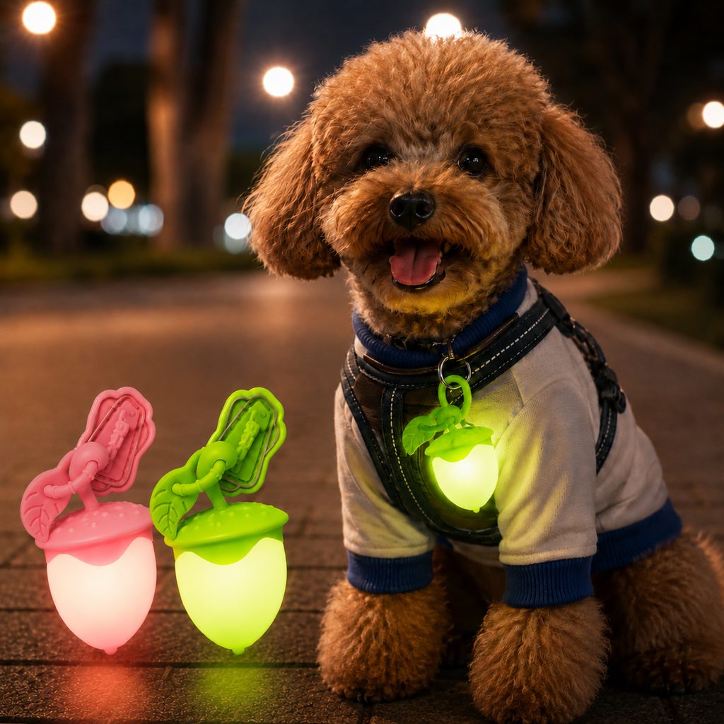 AcornGlow Coral Pink + Lime Green rechargeable pet safety light set
