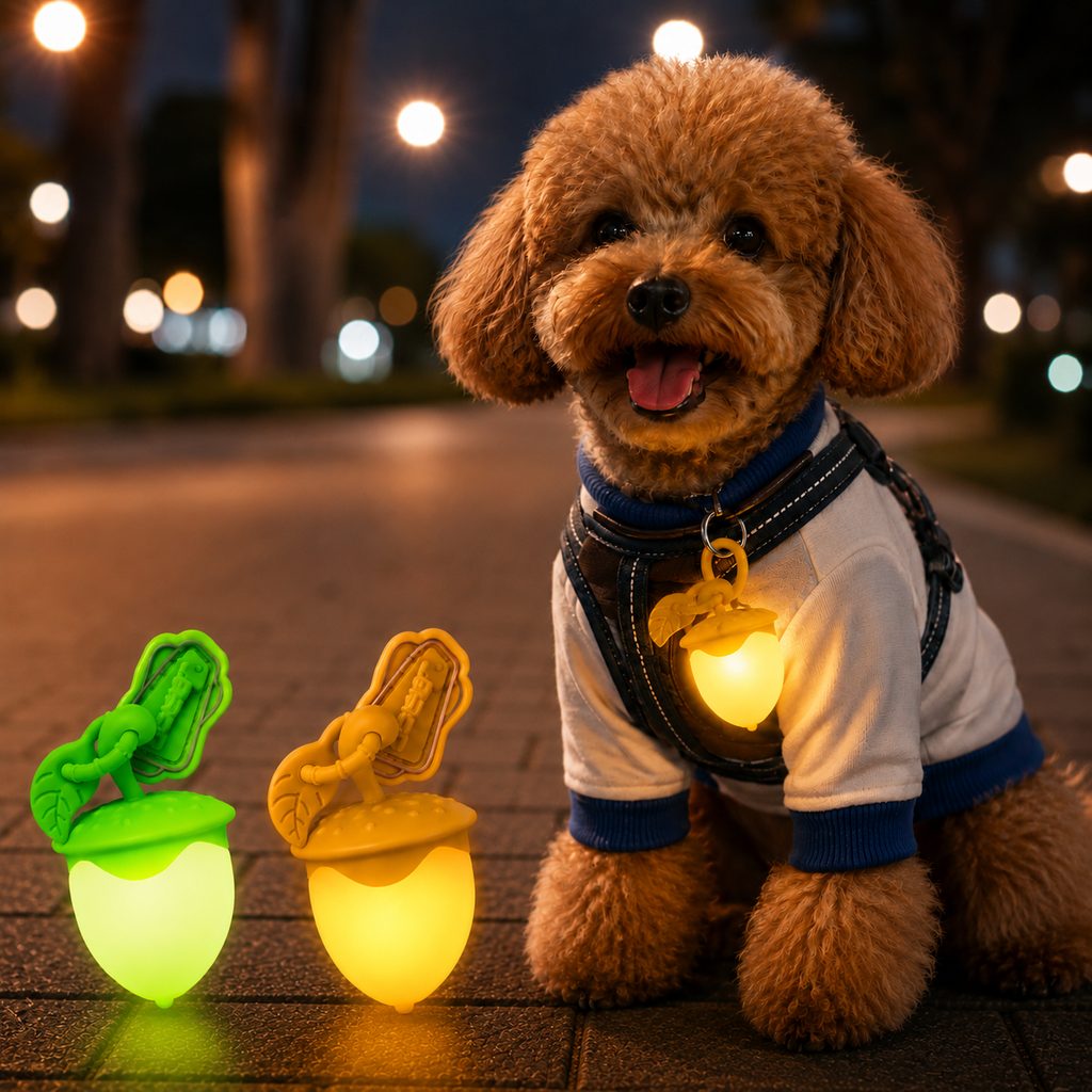 AcornGlow Lime Green + Honey Yellow rechargeable pet safety light set