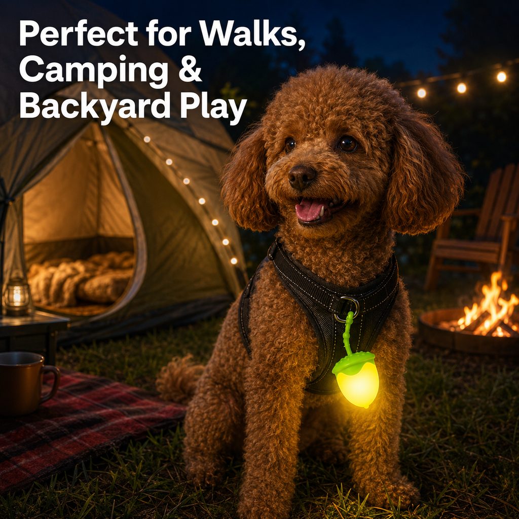 Paws in Awe AcornGlow USB-C Rechargeable Pet Safety Light for Night Walks - Clip-On Acorn LED Charm for Collars, Harnesses & Leashes to Help Dogs Stay Visible After Dark image 4