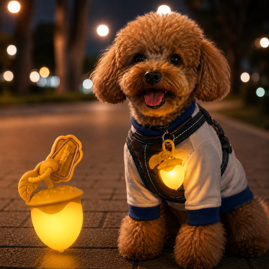 Paws in Awe AcornGlow USB-C Rechargeable Pet Safety Light for Night Walks - Clip-On Acorn LED Charm for Collars, Harnesses & Leashes to Help Dogs Stay Visible After Dark image 15