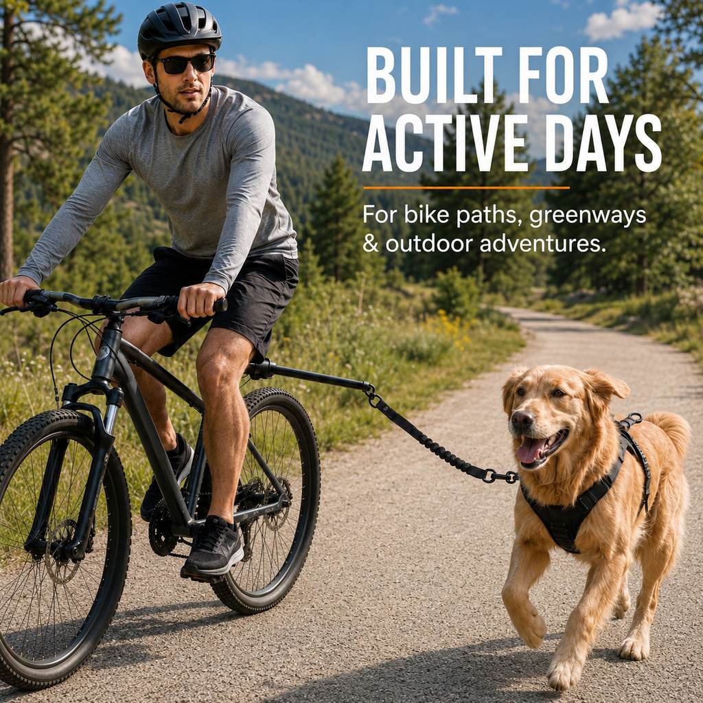 Dog bike leash built for active outdoor days