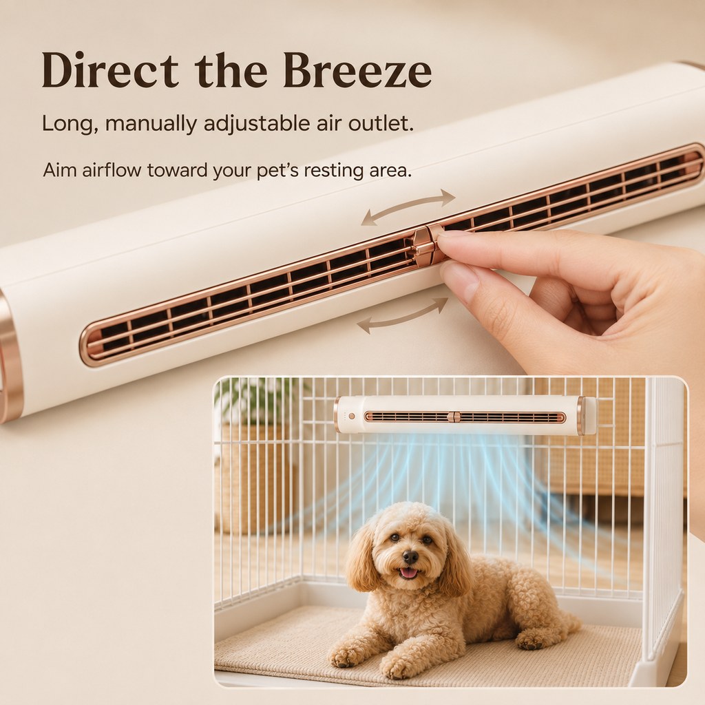 Paws in Awe Rechargeable Pet Crate Cooling Fan - 3-Speed Airflow for Stuffy Dog Kennels & Indoor Pet Spaces image 5