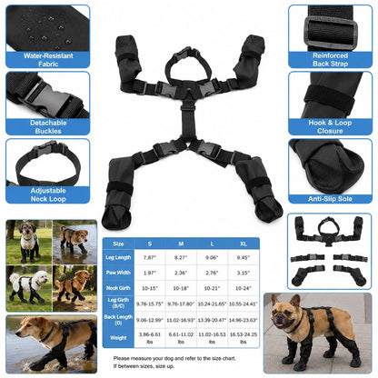 Adjustable ankle closure dog boots for secure fit