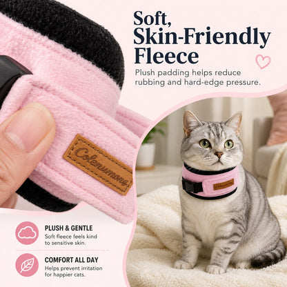 Paws in Awe Soft Cat Recovery Collar for Post-Surgery Care - Adjustable Anti-Lick Fleece Neck Wrap image 5