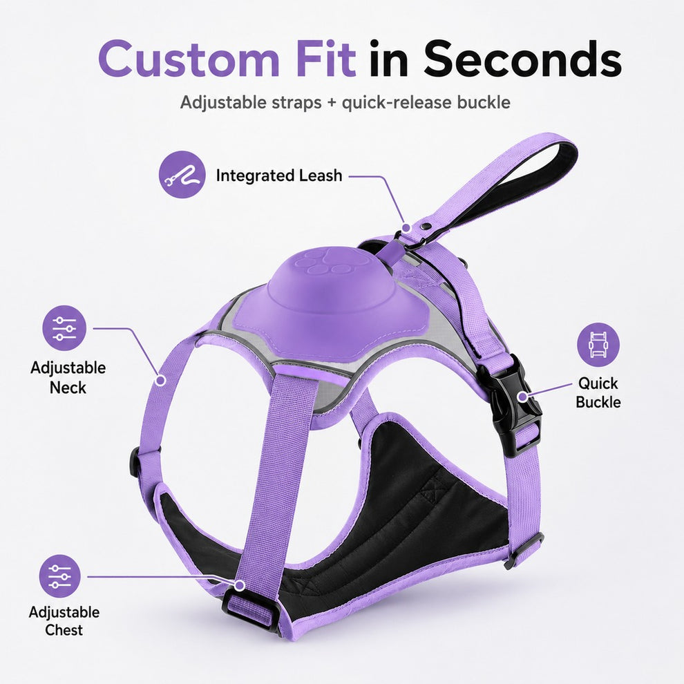 Paws in Awe No-Pull Reflective Dog Harness with Built-In Retractable Leash for Safer Daily Walks image 8