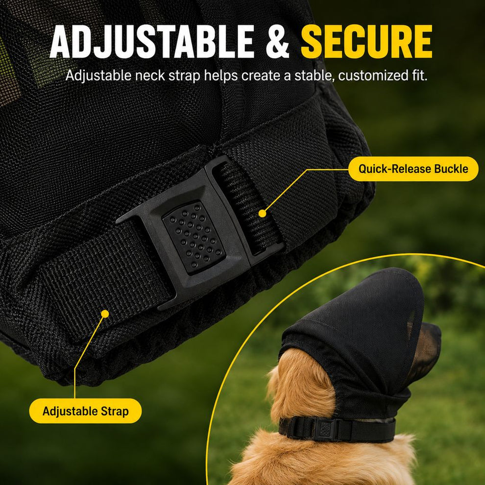 Paws in Awe Breathable Anti-Scavenging Dog Muzzle for Walks - Mesh Hood Helps Block Food Scraps & Trash image 5