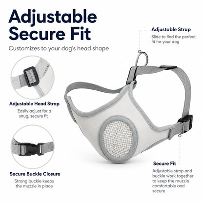 Paws in Awe Breathable Dog Muzzle for Walks, Grooming & Vet Visits - Soft Adjustable Mesh Muzzle to Help Reduce Biting, Chewing & Barking image 7