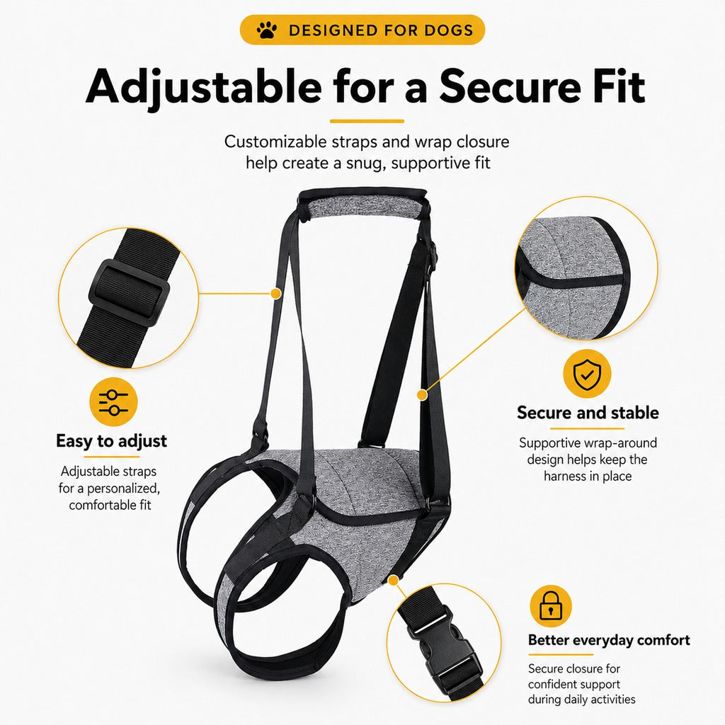 Paws in Awe Dog Rear Support Harness for Stairs, Walks & Car Rides - Mobility Lift Sling for Senior Dogs with Weak Hind Legs image 7